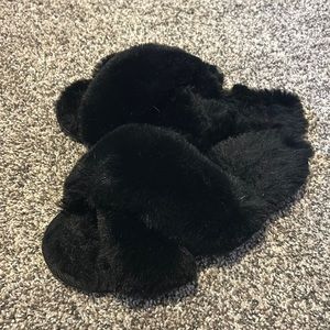 Fuzzy slipper slides